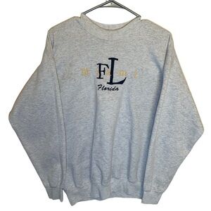 Vintage Hanes Gray Miami Florida Crewneck Sweater